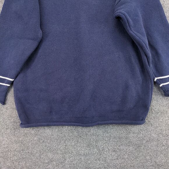 Vintage Hook Sport Mens Round Neck Long Sleeve Pullover Anchor Sweater Blue SZ S - Picture 8 of 12